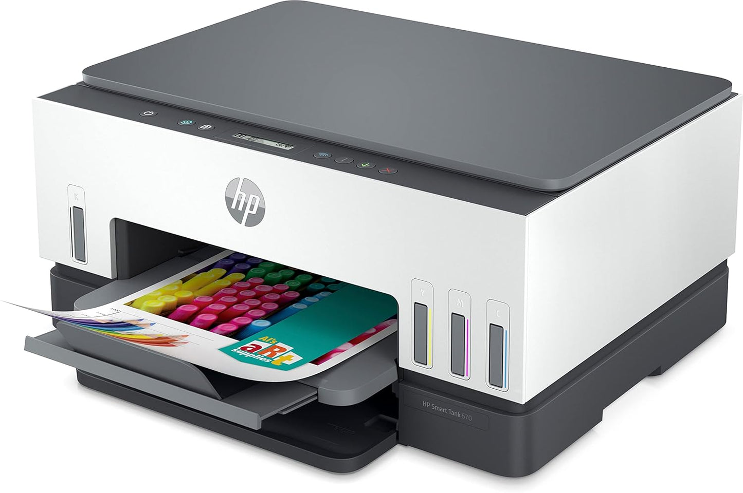 HP Smart Tank 670 All-in-One Auto Duplex WiFi Integrated Ink Tank Colour Printer, Scanner, Copier- High Capacity Tank with Automatic Ink Sensor